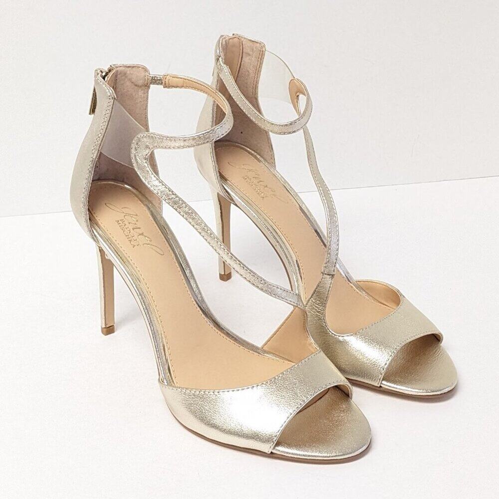 Badgley Mischka Tayler Heeled Sandals, Gold Metallic, Women's 7.5 M